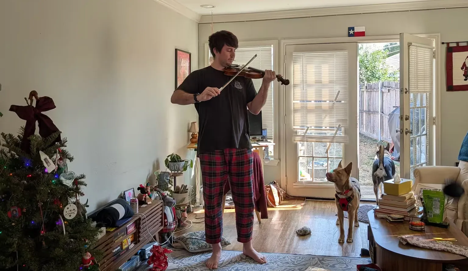 Christmas violin recital of Twinkle Twinkle Little Star